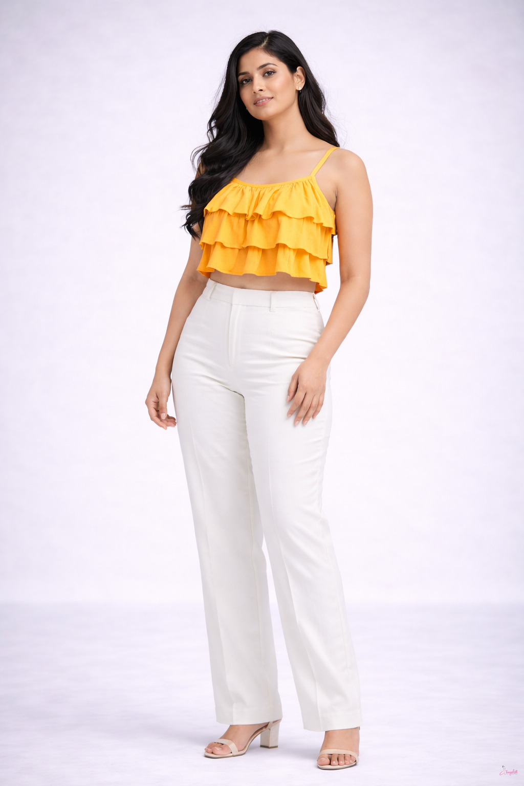 Petal Layer yellow Croptop