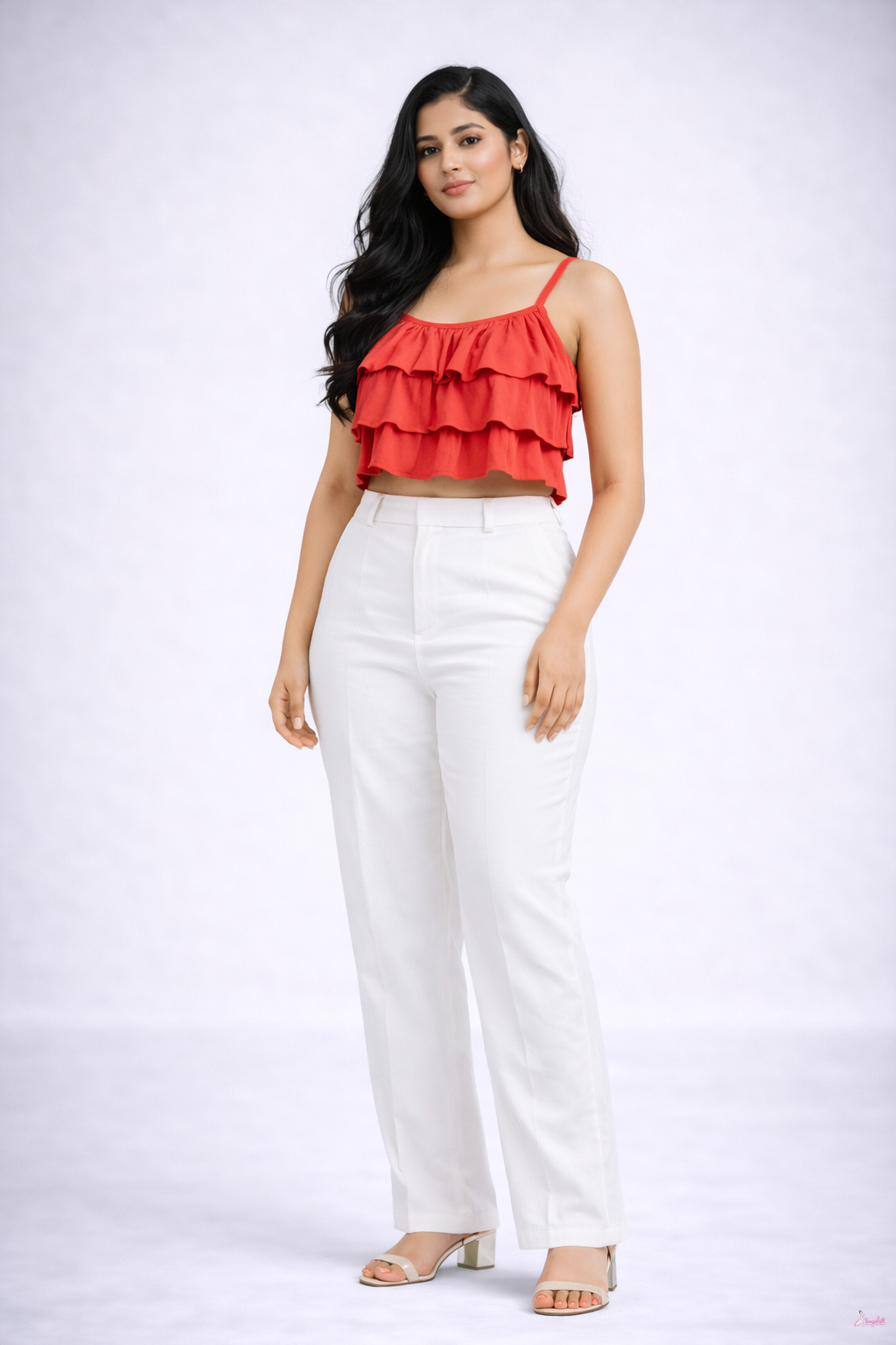 Petal Layer Red Croptop